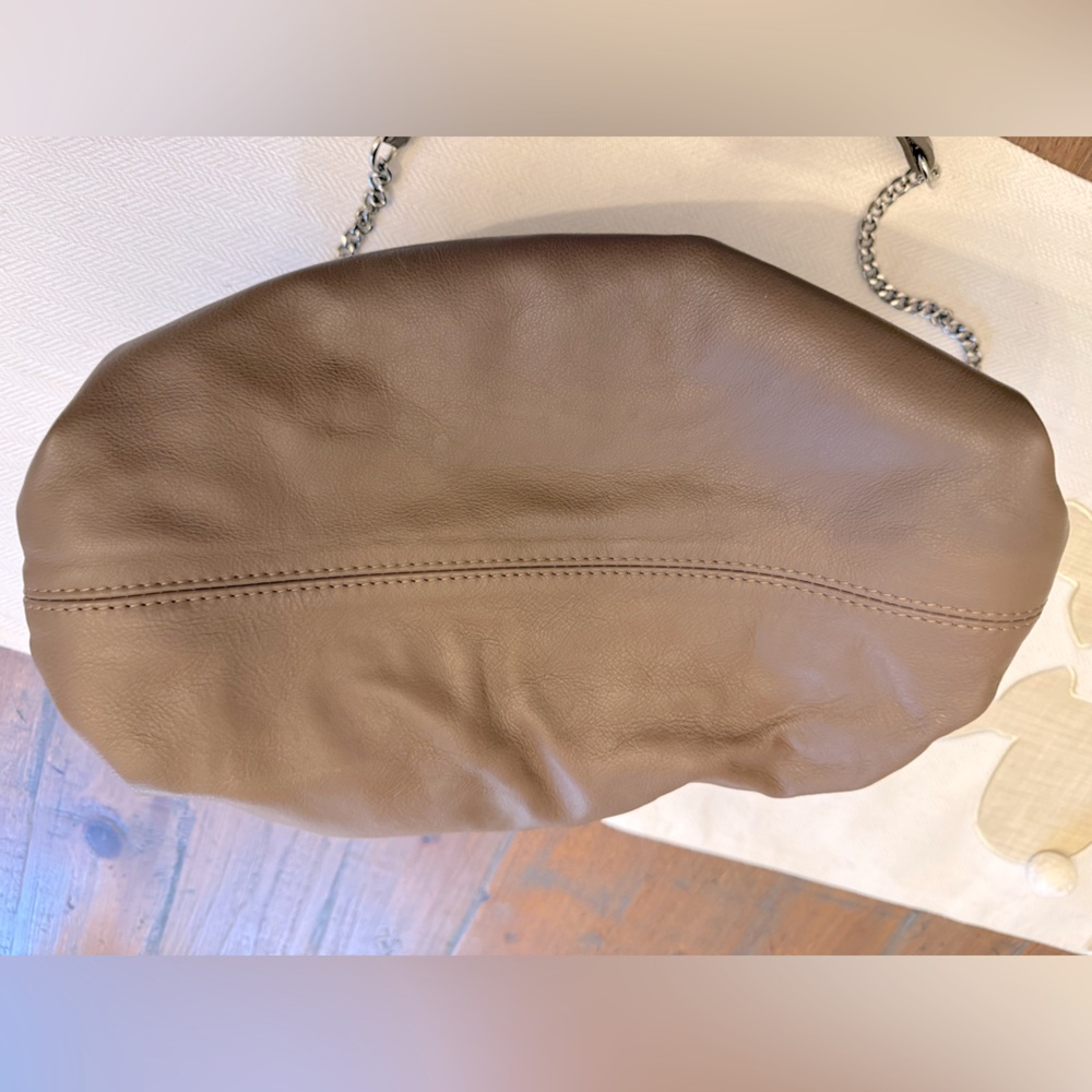 UNICA! Firenze Vera Pelle Taupe Leather Pouch/Crossbody hinge bag - Picture 4 of 7